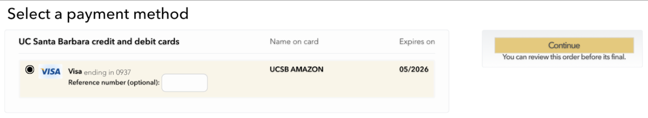 payment method example