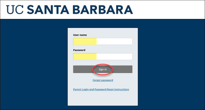 parent login page