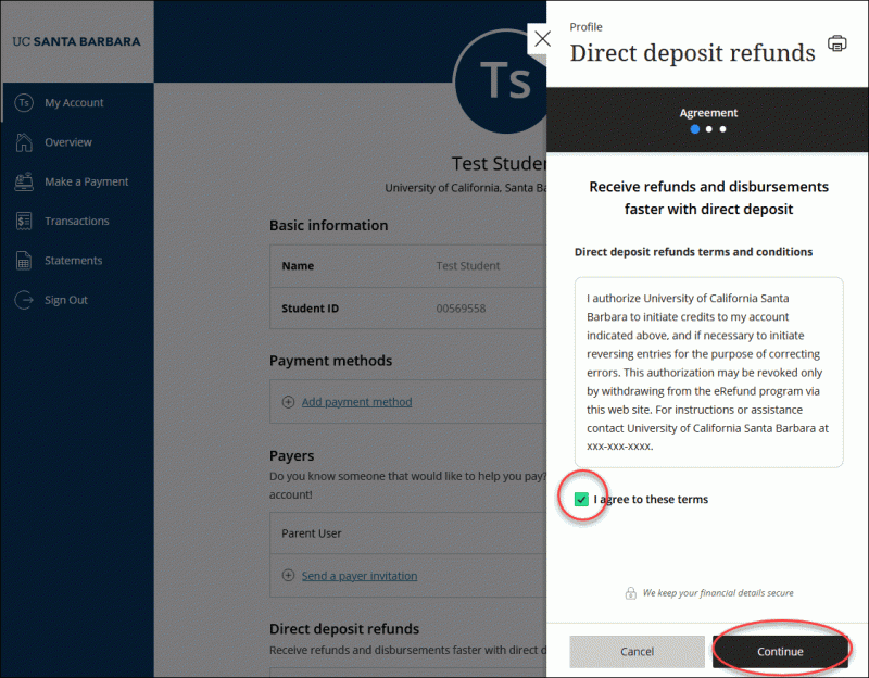 erefund signup step 2