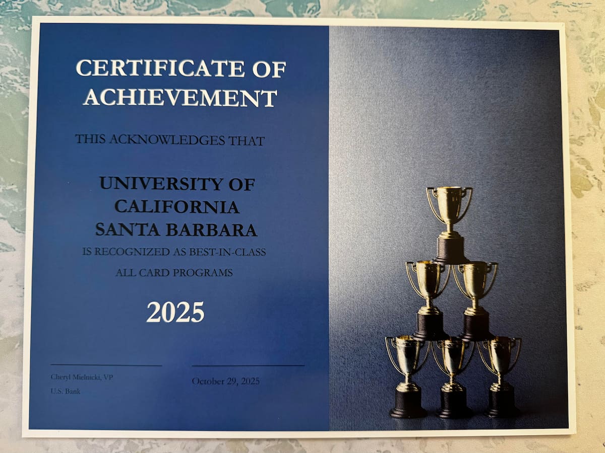 Certificate of Achievement - UCSB Best in Class 2025
